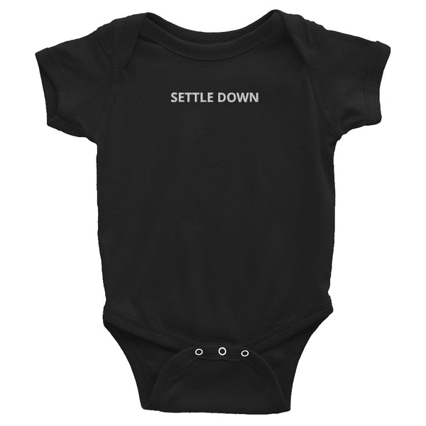 Settle Down Embroidered Infant Bodysuit