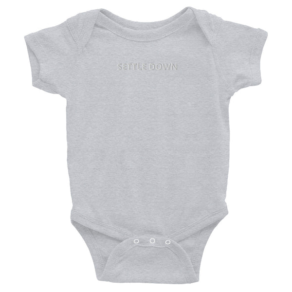 Settle Down Embroidered Infant Bodysuit