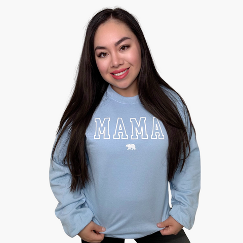 Strong Mama Bear Big Embroidered Crewneck